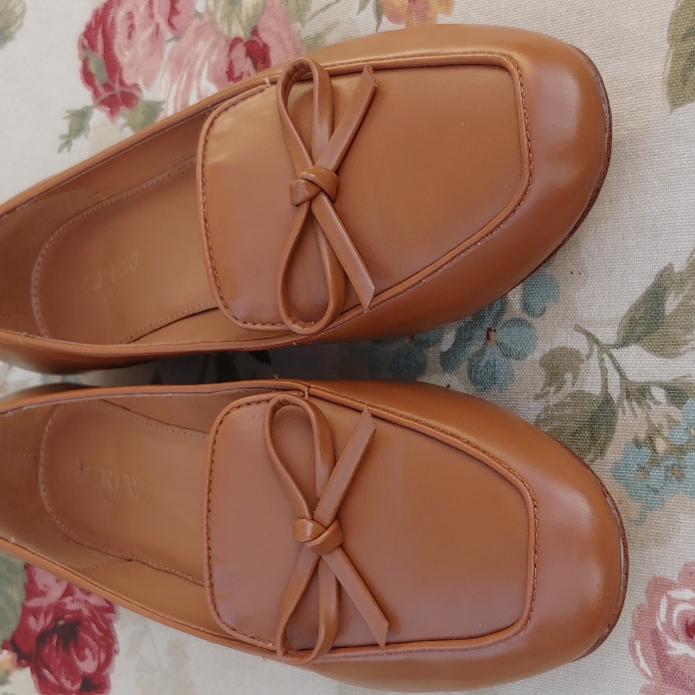 J. Crew Factory Women's Tan Loafers With Bow Detail Size 8.5 - Picture 9 of 16